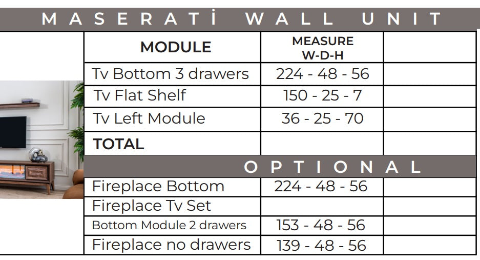 B- Maserati Wall Unit