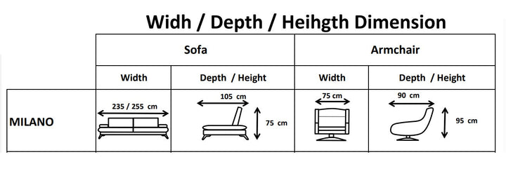 S- Milano 3 Seater Sofa