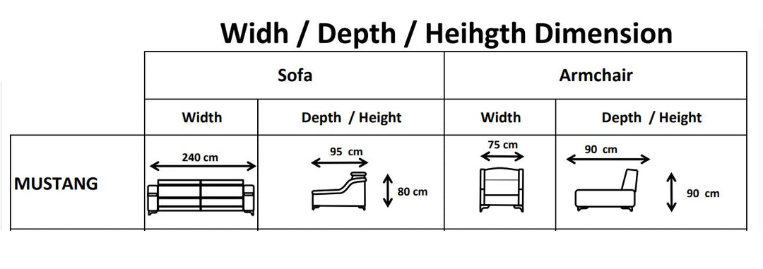 S-Mustang 3 Seater Sofa