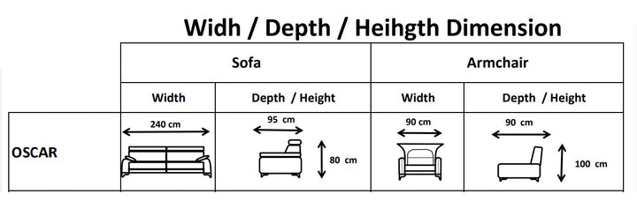 S- Oscar 3 Seater Sofa
